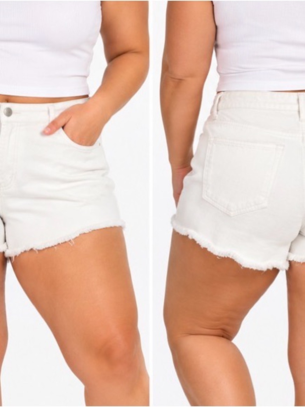 Wild Fable White Women's Denim Cutoff Shorts - Classic Casual SZ LG